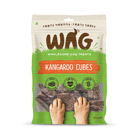 Wag - Wholesome Dog Treats (200g) Kangaroo Cubes