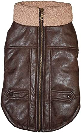 Fashion Pet Dog Bomber Jacket - Brown