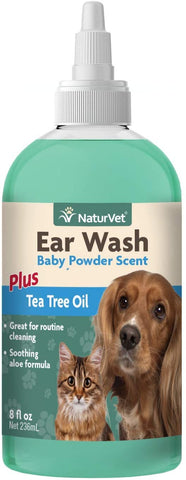 NaturVet Ear Wash w/Tea Tree Oil 8oz