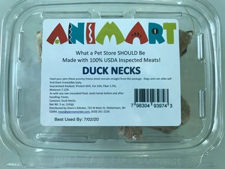 Animart Freeze Dried Duck Necks (5oz)