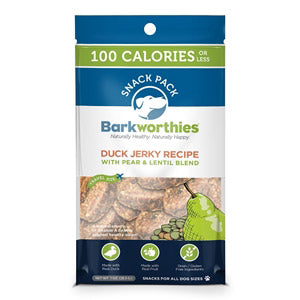 Barkworthies Duck Jerky Recipe Dog Treat (Pear & Lentil 2 Pack Blend)